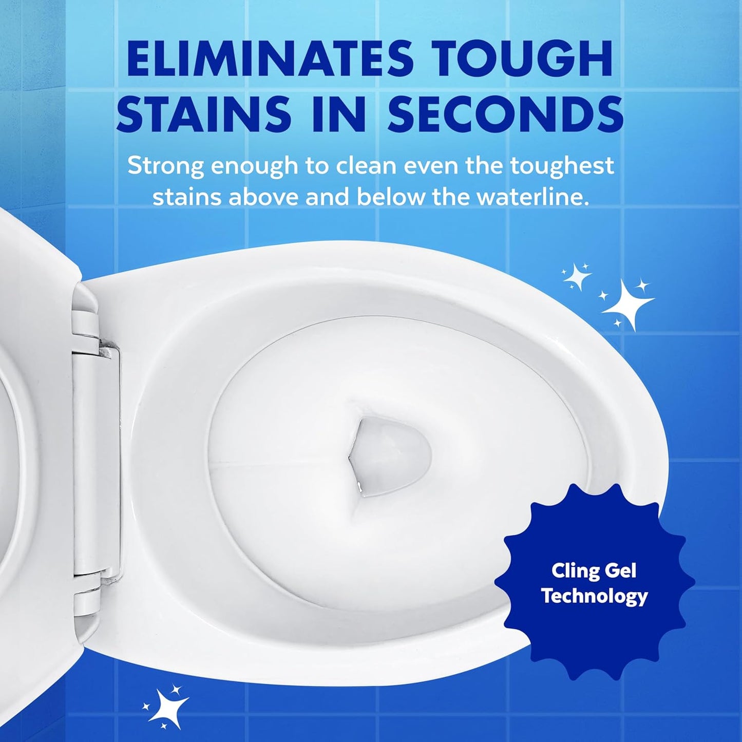 Toilet Bowl Cleaner, Max Strength Bathroom Cleaning Supplies, Toilet Bowl Cleaner Clinging Gel, Home Essential, Instant Stain Removal, Disinfecting and Deodorizing, Bleach Free, 24 Oz (2 Ct)