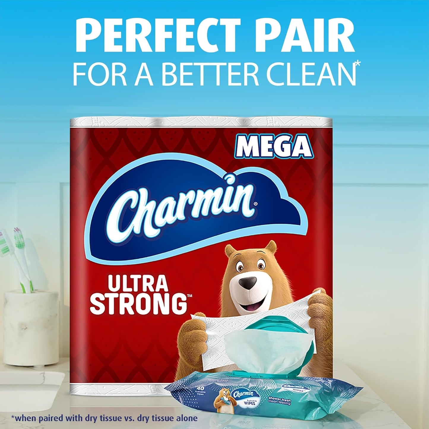 Flushable Wipes, 160 Total Wipes (4 Packs of 40)
