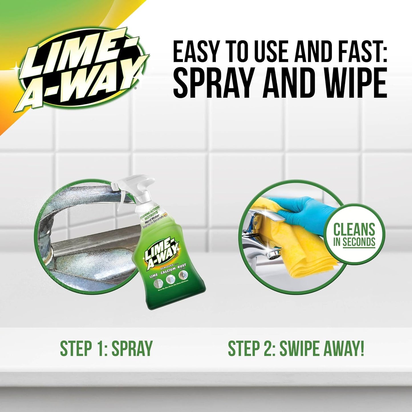 Bathroom Cleaner, 32 Fl Oz Bottle, Removes Lime Calcium Rust
