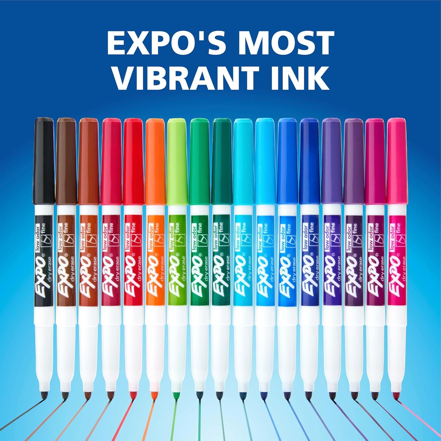 Low Odor Dry Erase Markers Fine Tip Black 4 Count