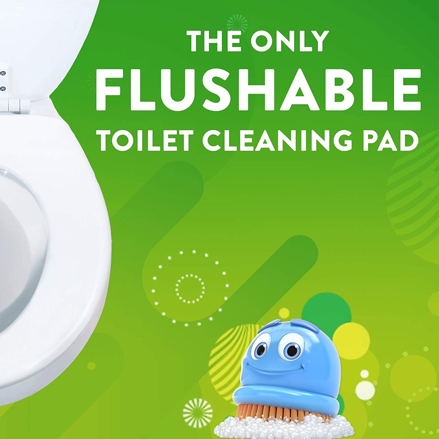 Flushable Toilet Bowl Wand Cleaner Refills, Fresh Brush Cleaner Toilet Refill Pads, Removes Limescale & Odors, Citrus Scent, 20 Count (Pack of 1)