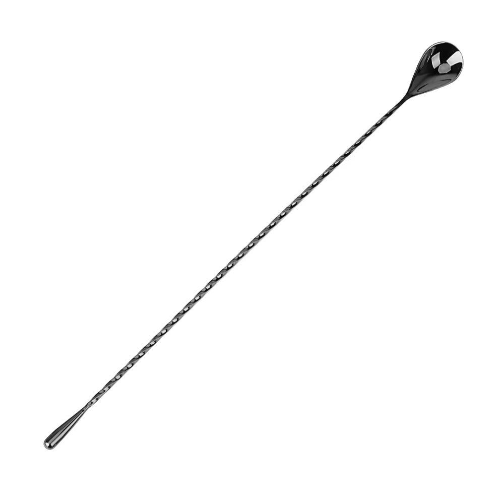 HILIFE 30/40cm Stainless Steel Stir Bar Spoon Mixing Ounces Cocktail Spoon Spiral Pattern Bartender Tools Teadrop Spoon Bar Tool
