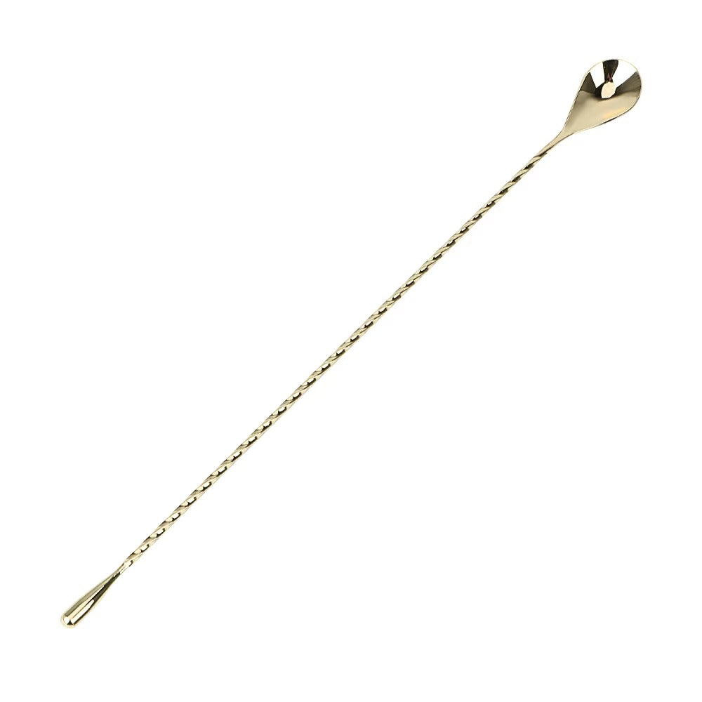 HILIFE 30/40cm Stainless Steel Stir Bar Spoon Mixing Ounces Cocktail Spoon Spiral Pattern Bartender Tools Teadrop Spoon Bar Tool