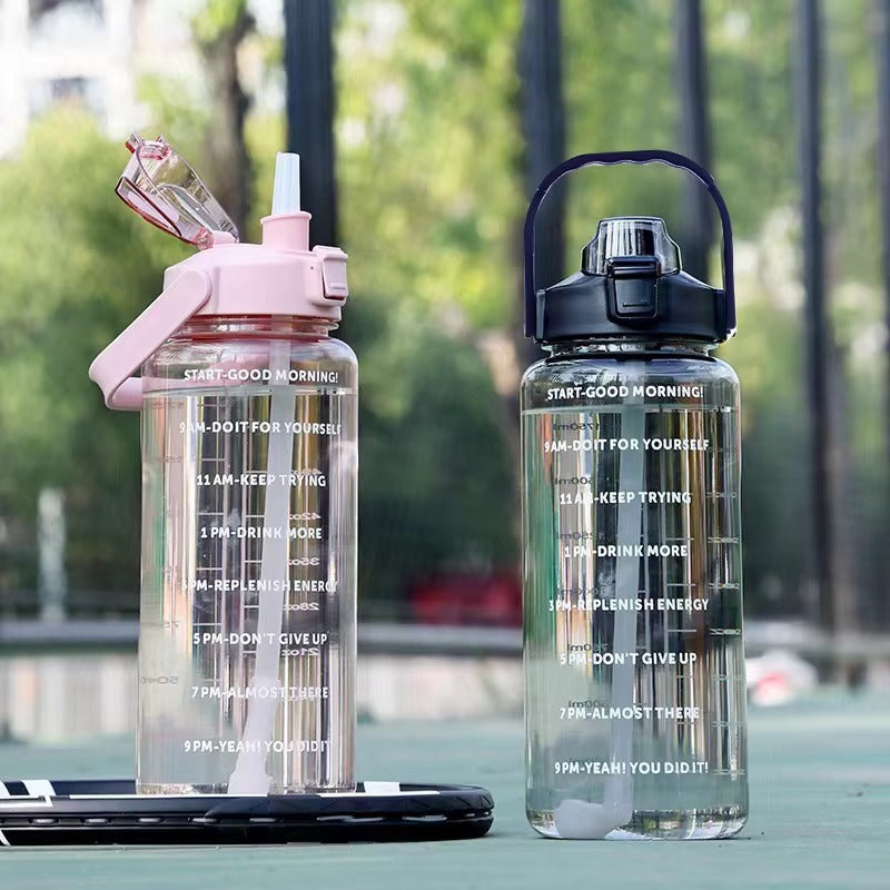 2 Liter Sports Water Bottle With Straw Men Women