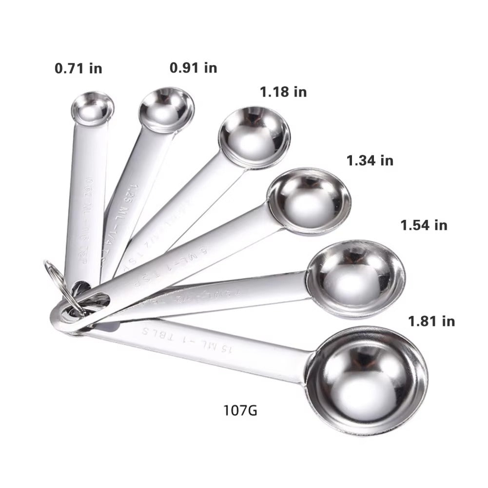 6/7/9pcs Multipurpose Food-grade Stainless Steel Measuring Spoon Coffee Powder Spice Measure Scoop Kitchen Baking Tools