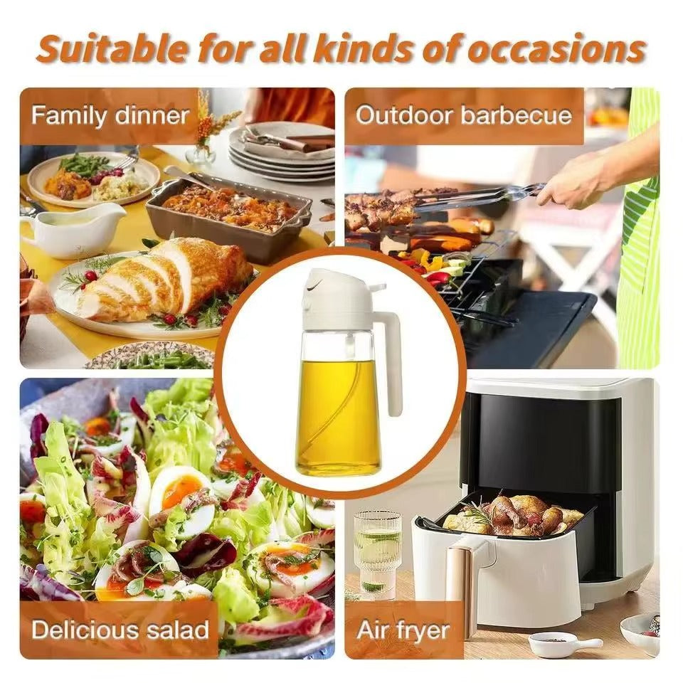 16oz Oil Dispenser Bottle for Kitchen, 2 in 1 Olive Oil Dispenser