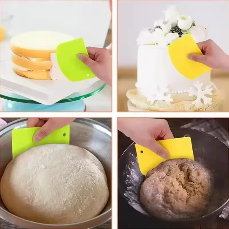 Dough Scraper Spatula Easy To Store Silicone Material Baked Bread Cake Cream Household Smooth Edge Spatula Baking Pastry Tools