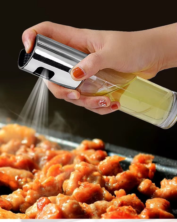 1pc 100ML Olive Oil Sprayerl, Stainless Steel Spray Bottle Spray, Kitchen Cooking Oil Spray, Glass Oil Can