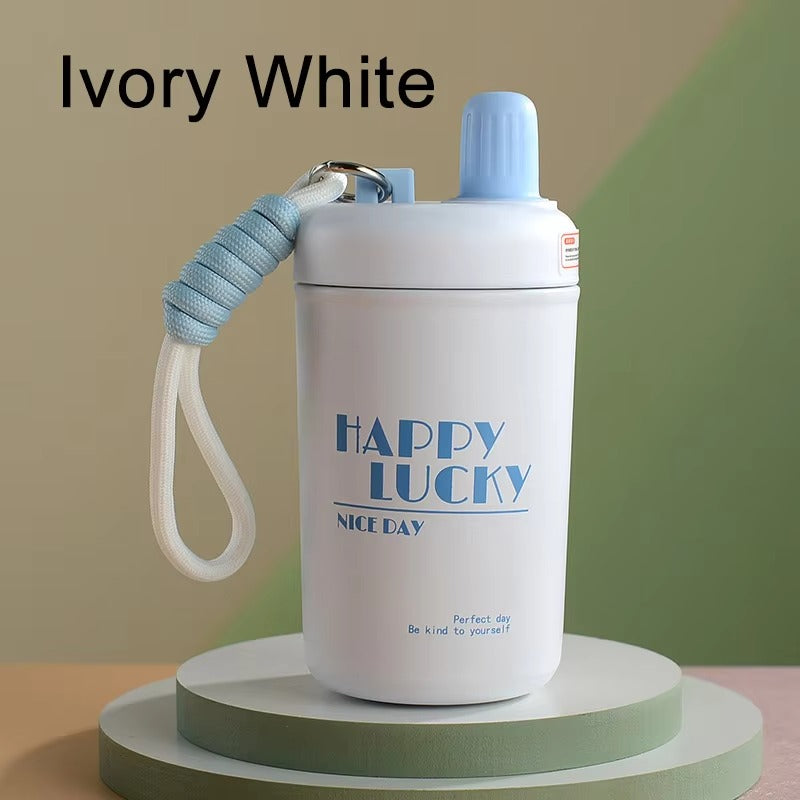 Cute Steel Thermal Insulation Water Cup Multi-color Optional Exquisite Direct Drinking Water Cup with Lanyard Water Cup