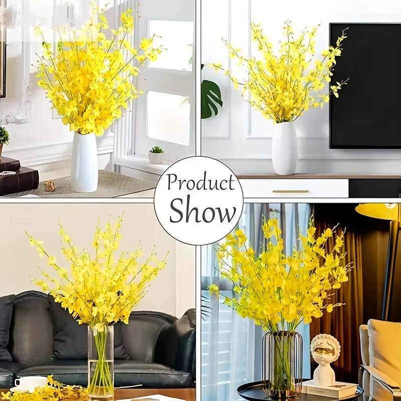 Yellow Simulation Flower Dancing Orchid Decoration Fake Flower Soft Decoration Simulation Plant Home Wedding Artificial Flowers