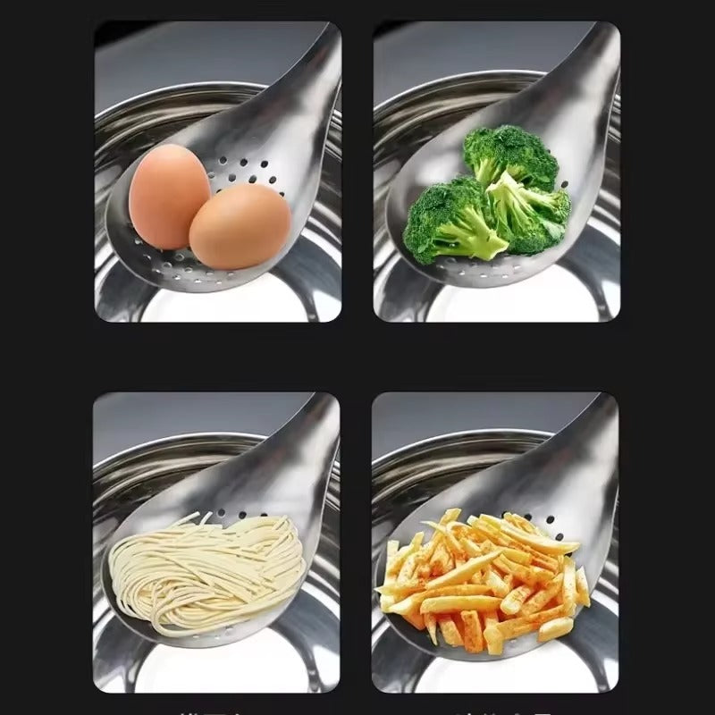 Stainless Steel Strainer Spoon Kitchen Colander Spoon Spoon Filter Strainer Food ScoopPerforated Skimmer Colander