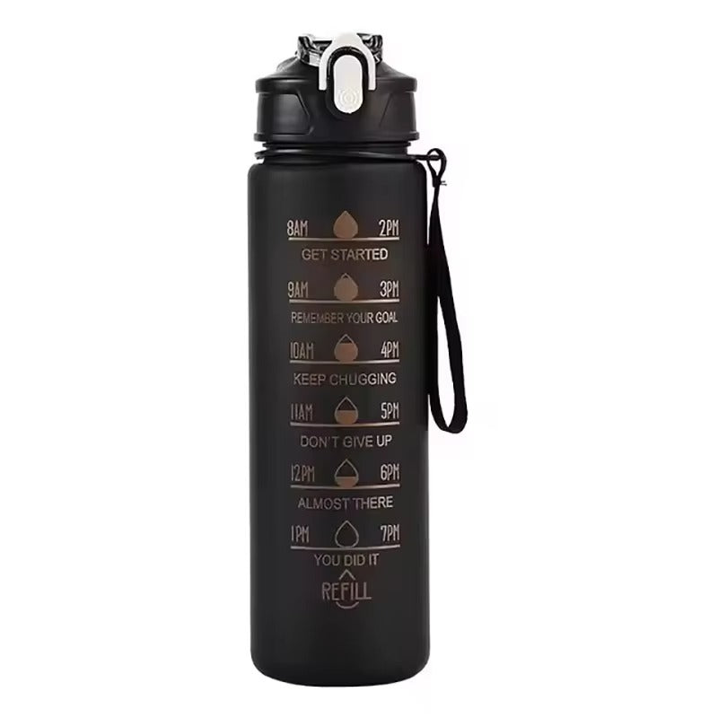 700ml Sports water Bottle High Temperature Resistant Graduated Straw Cup Rainbow Frosted Progressive Color Water Cup Plastic Cup