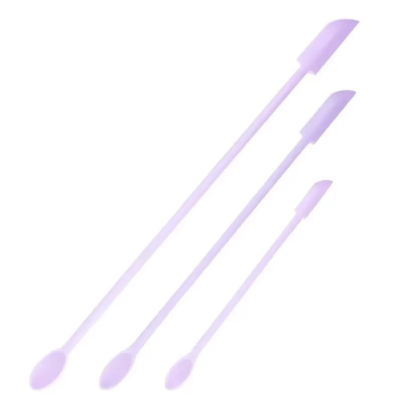 Cosmetic Bottle Silicone Mini Scraper Three Piece Set Baking Double End Two In One Spatula Jam Bottle Scraper Spoon Set