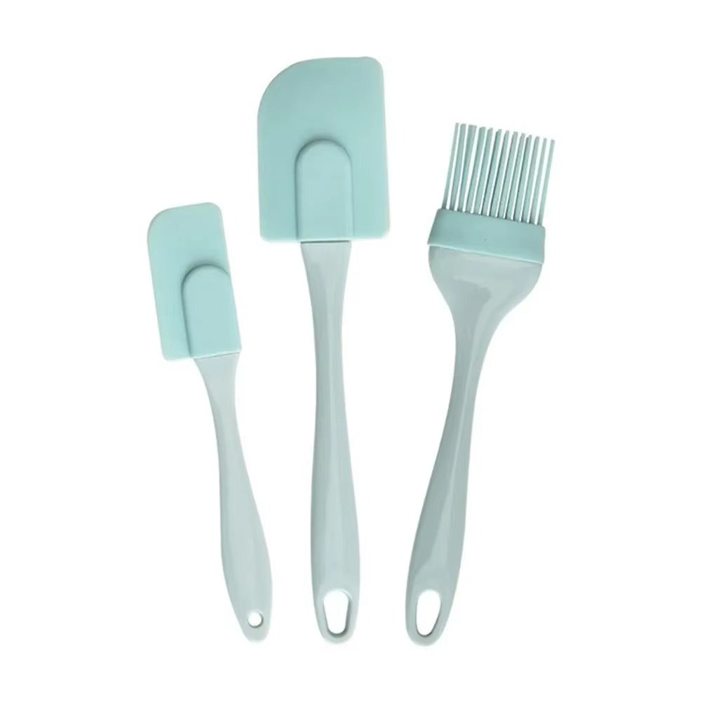 3Pcs Cream Scraper DIY Bread Cake Butter Spatula Mixer Oil Brush Kitchen Baking Tool Silicone Spatula Non-stick