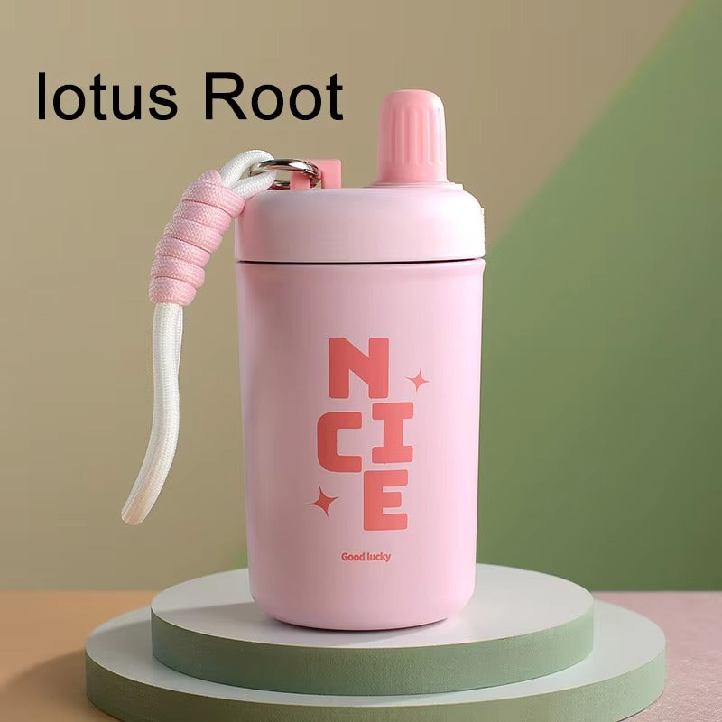 Cute Steel Thermal Insulation Water Cup Multi-color Optional Exquisite Direct Drinking Water Cup with Lanyard Water Cup