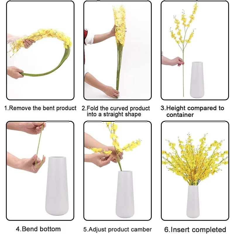 Yellow Simulation Flower Dancing Orchid Decoration Fake Flower Soft Decoration Simulation Plant Home Wedding Artificial Flowers