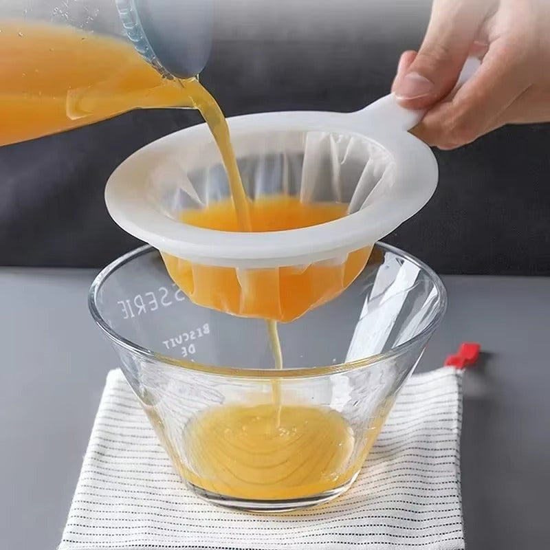 100/200/400 Mesh Reusable Nylon Ultra Fine Filter Mesh Strainer Spoon Sieve Soy Milk Juice Coffee Food Filter Kitchen Colander