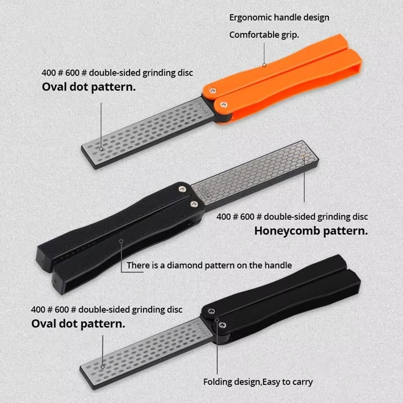 1pc Portable Double Side Grindstone Professional Kitchen Sharpener for Pocket Folding Knife Sharpening Stone Sharpener Diamond