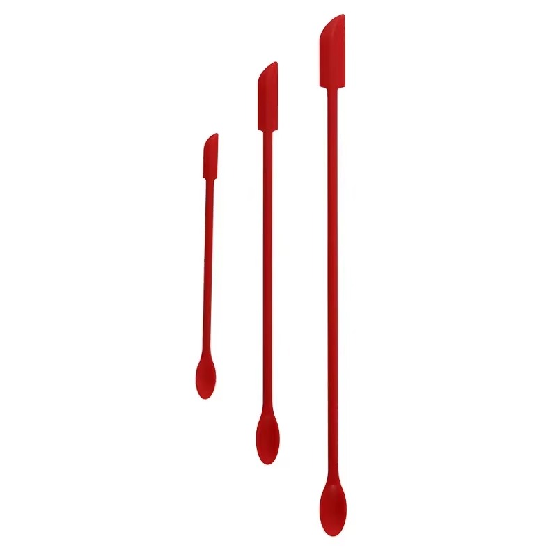 Cosmetic Bottle Silicone Mini Scraper Three Piece Set Baking Double End Two In One Spatula Jam Bottle Scraper Spoon Set