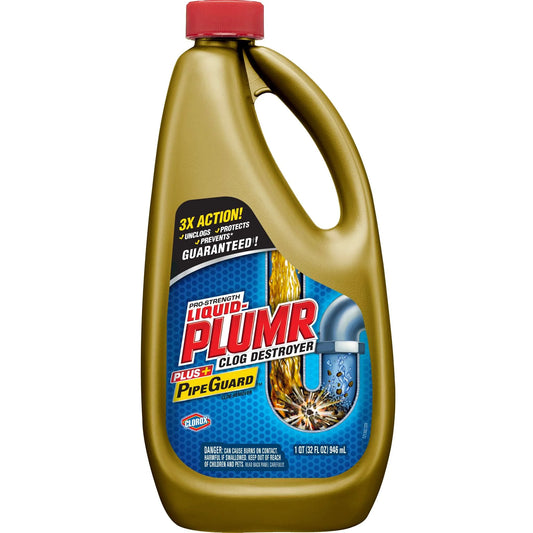 Pro-Strength Drain Cleaning Clog Remover, Full Clog Destroyer, 32 Oz