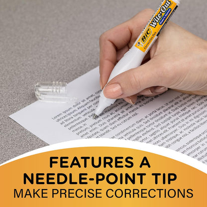Wite-Out Brand Shake 'N Squeeze Correction Pen, 8 ML Correction Fluid, 4-Count Pack of White Correction Pens, Fast, Clean and Easy to Use Pen Office or School Supplies