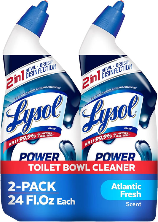 Toilet Bowl Cleaner, Max Strength Bathroom Cleaning Supplies, Toilet Bowl Cleaner Clinging Gel, Home Essential, Instant Stain Removal, Disinfecting and Deodorizing, Bleach Free, 24 Oz (2 Ct)