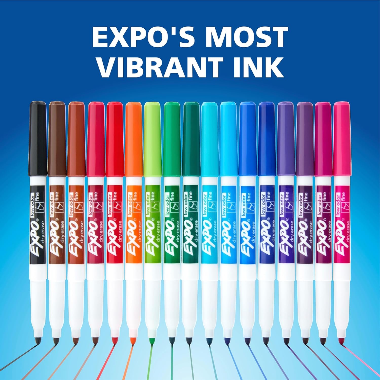 Low Odor Dry Erase Markers Fine Tip Black 4 Count