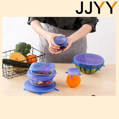 Silicone Stretch Lids Reusable Universal Round Square Silicone Food Wrap Bowl Pot Lid Silicone Cover Pan Cooking Kitchen Stuff