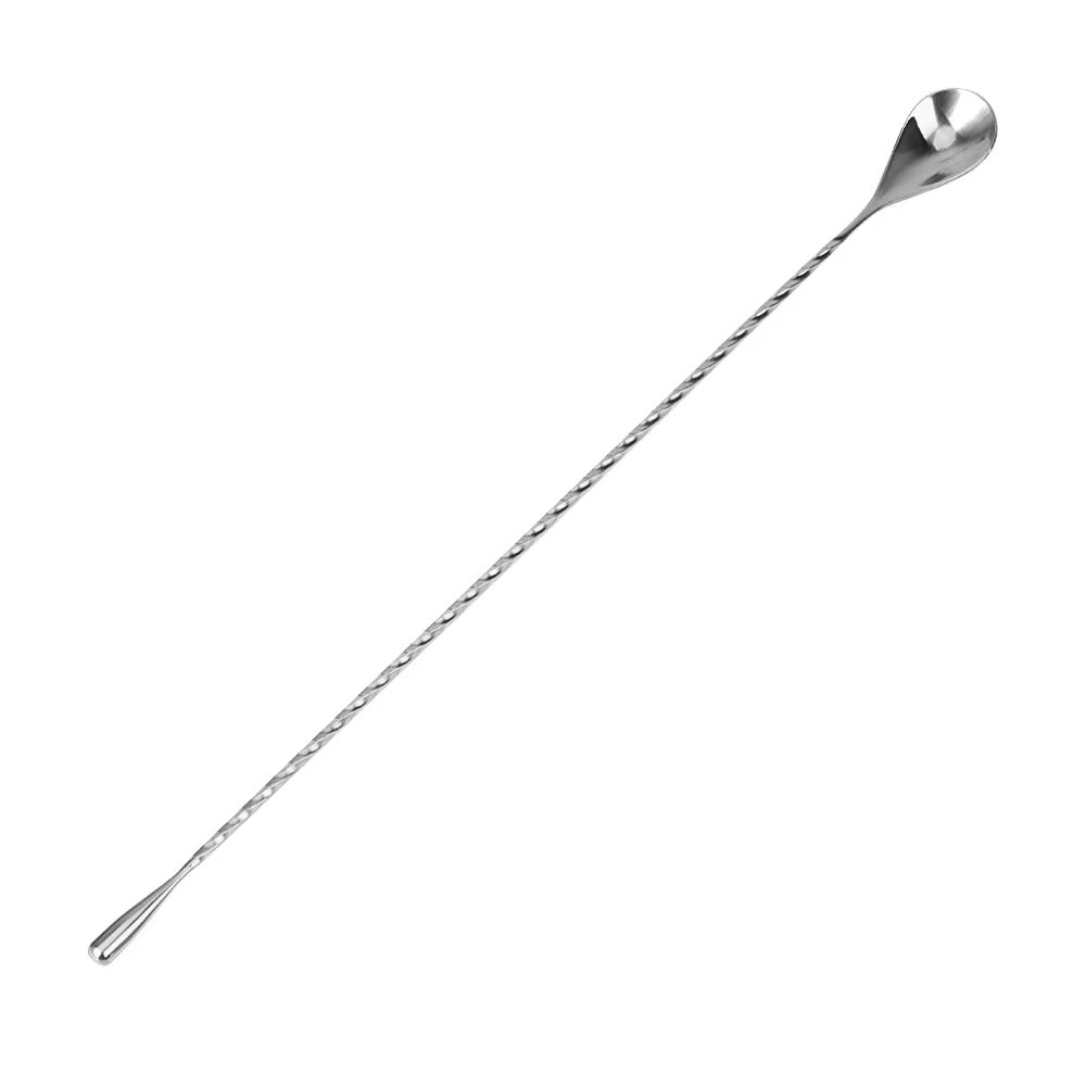 HILIFE 30/40cm Stainless Steel Stir Bar Spoon Mixing Ounces Cocktail Spoon Spiral Pattern Bartender Tools Teadrop Spoon Bar Tool