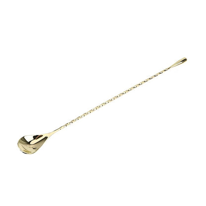 HILIFE 30/40cm Stainless Steel Stir Bar Spoon Mixing Ounces Cocktail Spoon Spiral Pattern Bartender Tools Teadrop Spoon Bar Tool