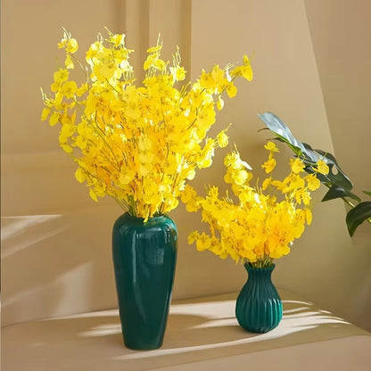 Yellow Simulation Flower Dancing Orchid Decoration Fake Flower Soft Decoration Simulation Plant Home Wedding Artificial Flowers