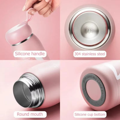 Cute Thermos Bottle Portable Thermal Mug Stainless Steel Insulation Cup Coffee Cup Vacuum Flasks Water Bottle for Girls Kid Gift
