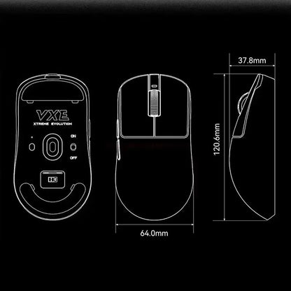 Vxe Dragonfly R1 ProMax Gaming Mouse Bluetooth Mouse Rechargeable Gamer Paw3395 Lightweight Ergonomic Wireless Mouse Esport