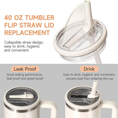 40oz Lid for Stanley Flip Straw Leak Proof Spill-proof Cup Cover Tumbler Lid Replacement for Stanley Cup Accessories Straw Cover