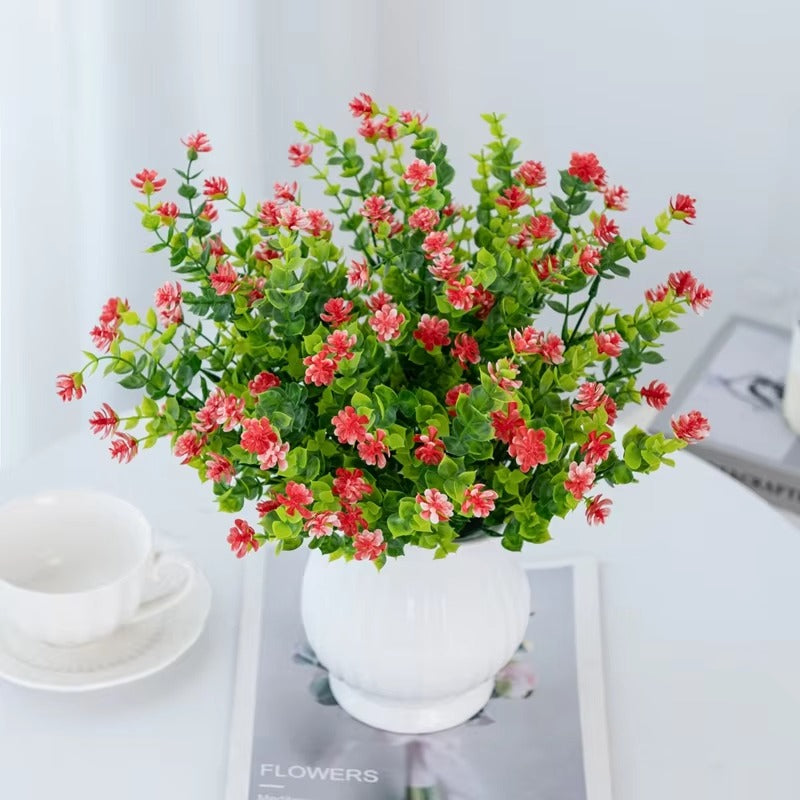 Artificial Plastic Flowers Fake Eucalyptus Plant Wedding bridal bouquet Christmas Decor Vase for Home windowsill bonsai Festival