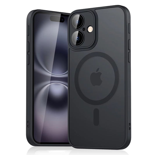 Magnetic Luxury Matte Translucent Armor Shockproof Case For iPhone 16 Magsafe Wireless Charge Cover For iPhone 16 Accessories