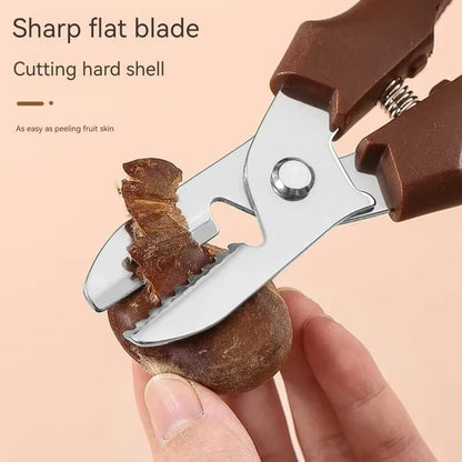 For Kitchen Multipurpose Chestnut Scissors Peeler Chestnut Shell Peeling and Leather Clip Cross Cutting Knife Chestnut Peeler