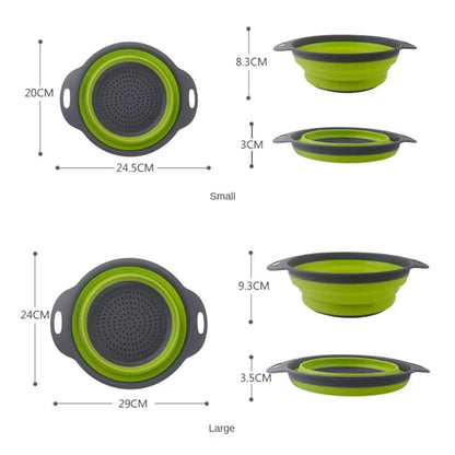 Silicone vegetable and fruit cleaning and drainage basket cleaning basket Folding water filter net Kitchen Gadgets