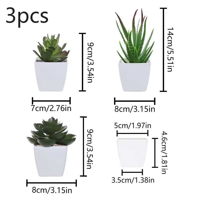 3PCS Artificial Evergreen Plant Bonsai, Suitable For Home, Restaurant, Office, Desktop, And Window Sill Decoration
