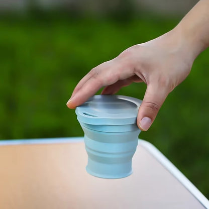 Outdoors Silicone Folding Cup with Hanging Hole Creative Water Cup Travel Portable Washing Cup Fashion Travel Silicone Cup