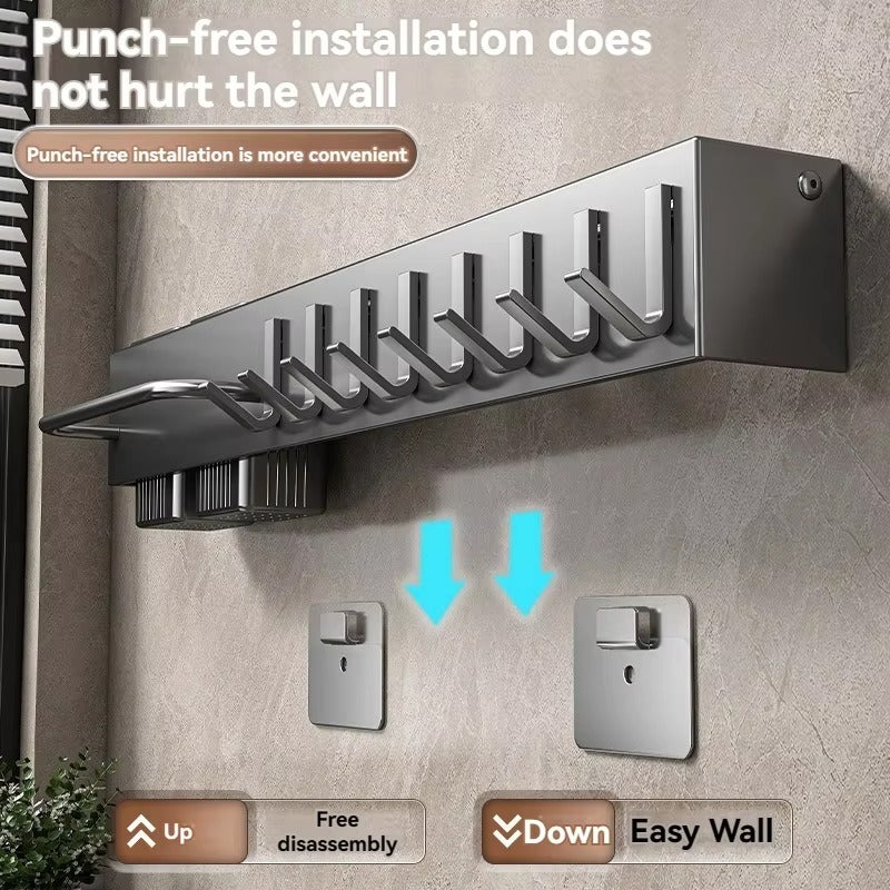 Kitchen Knife Rack Wall Mounted Multifunctional Rack All-in-One Organizer