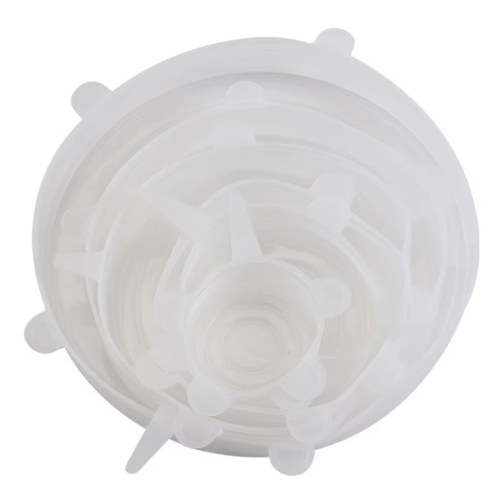 6Pcs Food Grade Silicone Preservation Cover Reusable Airtight Food Universal Dish Stretch Round Lids For Kitchen Accessories
