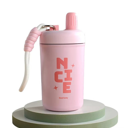 Cute Steel Thermal Insulation Water Cup Multi-color Optional Exquisite Direct Drinking Water Cup with Lanyard Water Cup