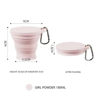 Outdoors Silicone Folding Cup with Hanging Hole Creative Water Cup Travel Portable Washing Cup Fashion Travel Silicone Cup