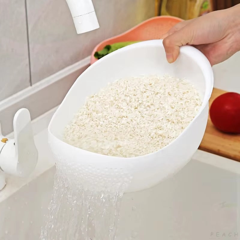【Hot sales】Rice Drain Basket Rice Filter Fruit and Vegetable Drain Sieve Kitchen Supplies Small Tools Multi-Purpose