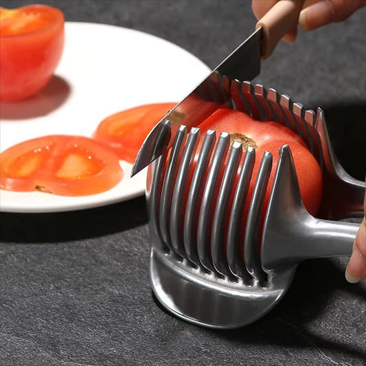 ABXF-Tomato Lemon Slicer Stand Fruit Cutter With Handle Kitchen Cutting Potato Lemon Food Rack