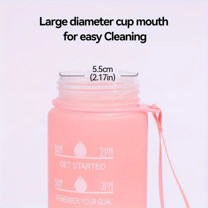 700ml Sports water Bottle High Temperature Resistant Graduated Straw Cup Rainbow Frosted Progressive Color Water Cup Plastic Cup