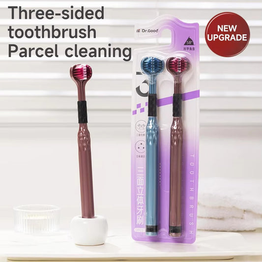3D Manual Toothbrush Three sided U-shaped Soft Toothbrush for Comprehensive Oral Cleaning for Adults, Men and Women, Couple