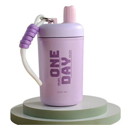 Cute Steel Thermal Insulation Water Cup Multi-color Optional Exquisite Direct Drinking Water Cup with Lanyard Water Cup