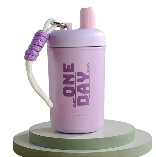 Cute Steel Thermal Insulation Water Cup Multi-color Optional Exquisite Direct Drinking Water Cup with Lanyard Water Cup